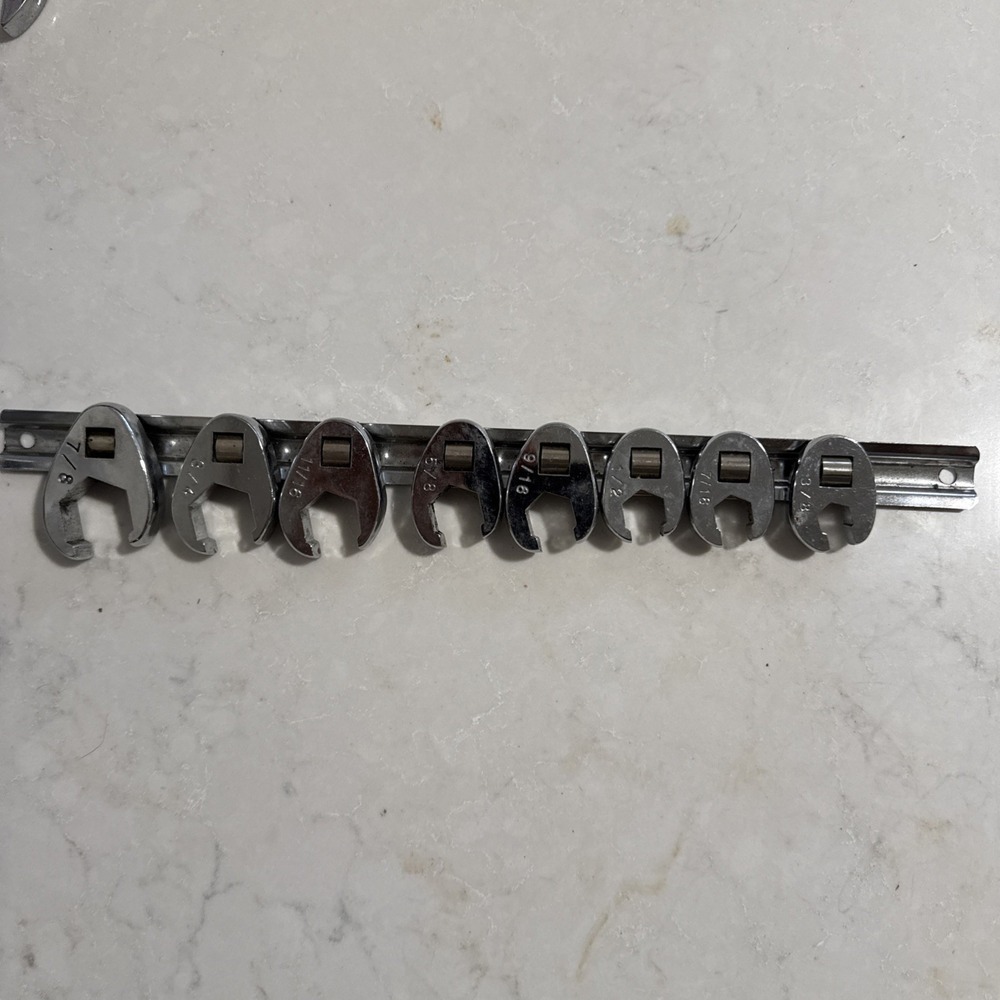 3/8" Crows Foot Wrench Set 8 Pcs  Sae Crowfoot Wrench Set with Clipon Unbranded